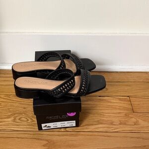 Rachel Zoe Black Woven Mules